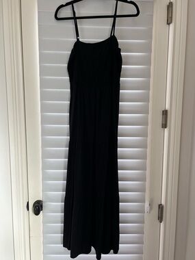 NWOT Fashion Brand Company Black Smocked Maxi Dress with Thin Straps